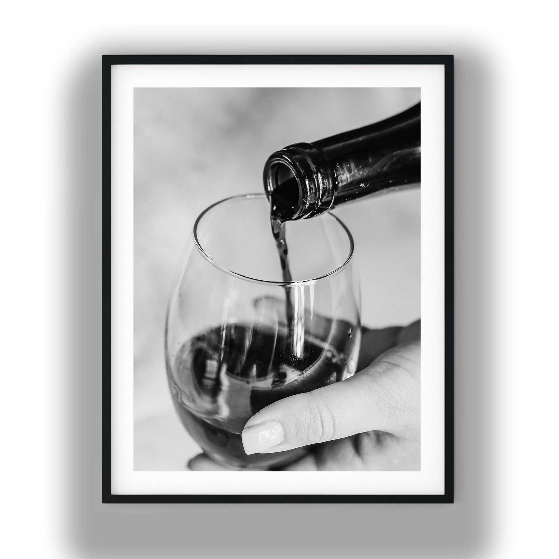 Monochrome Wine Glass Pour