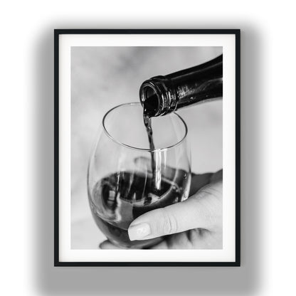 Monochrome Wine Glass Pour