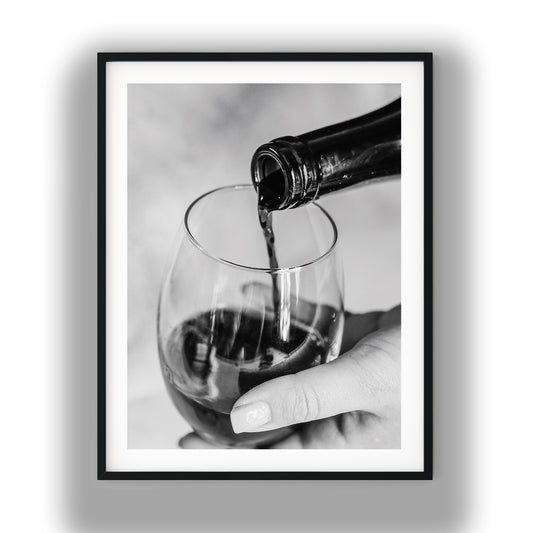 Monochrome Wine Glass Pour