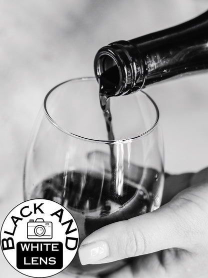 Monochrome Wine Glass Pour